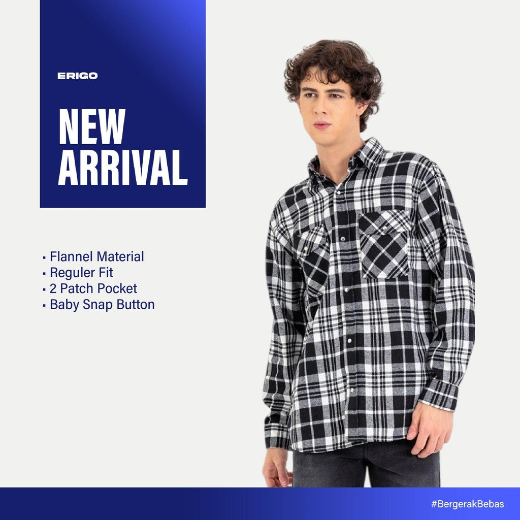 Erigo Flannel Shirt Nadav Black Unisex