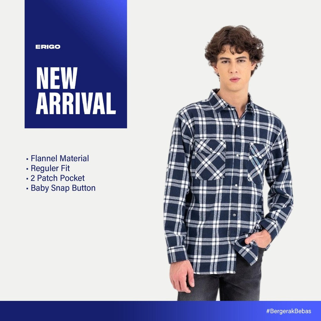 Erigo Flannel Shirt Nixon Navy Unisex