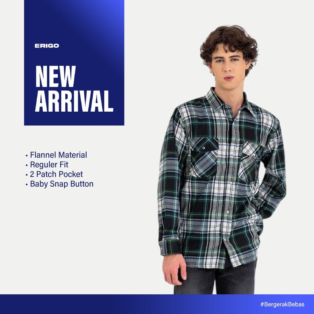 Erigo Flannel Shirt Nero Emerald Unisex
