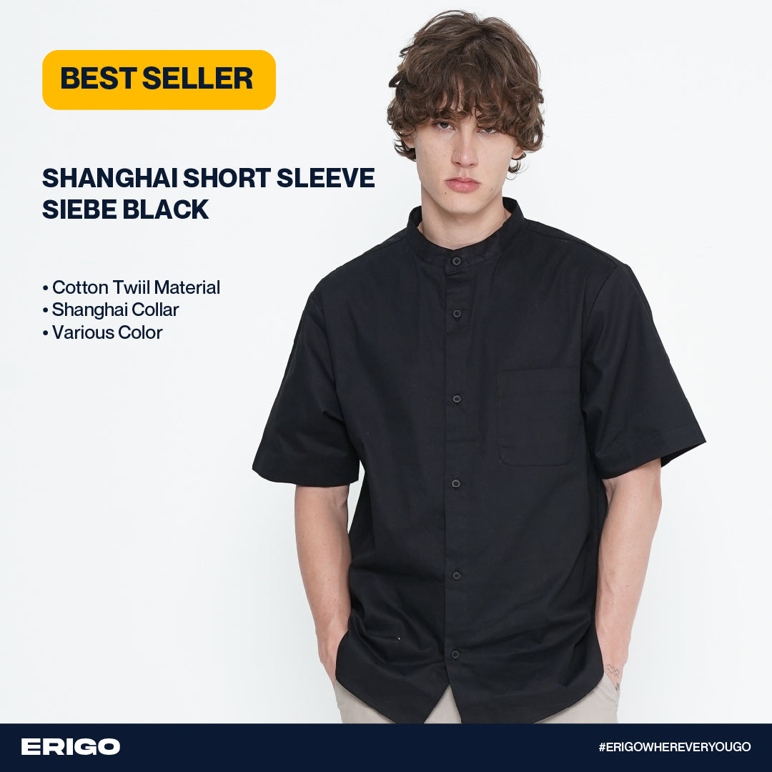 Erigo Kemeja Shanghai Short Sleeve Siebe Black Unisex