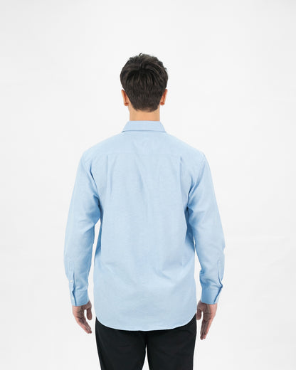 Erigo Basic Long Sleeve Shirt Beran Light Blue - Kemaja Lengan Panjang Oxford Unisex