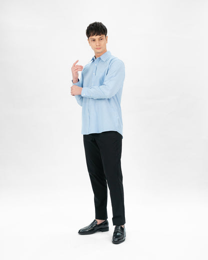 Erigo Basic Long Sleeve Shirt Beran Light Blue - Kemaja Lengan Panjang Oxford Unisex