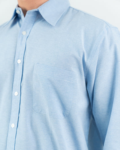 Erigo Basic Long Sleeve Shirt Beran Light Blue - Kemaja Lengan Panjang Oxford Unisex