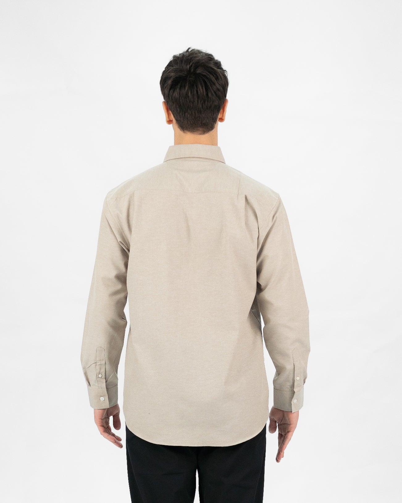 Erigo Basic Long Sleeve Shirt Blose Cream - Kemaja Lengan Panjang Oxford Unisex