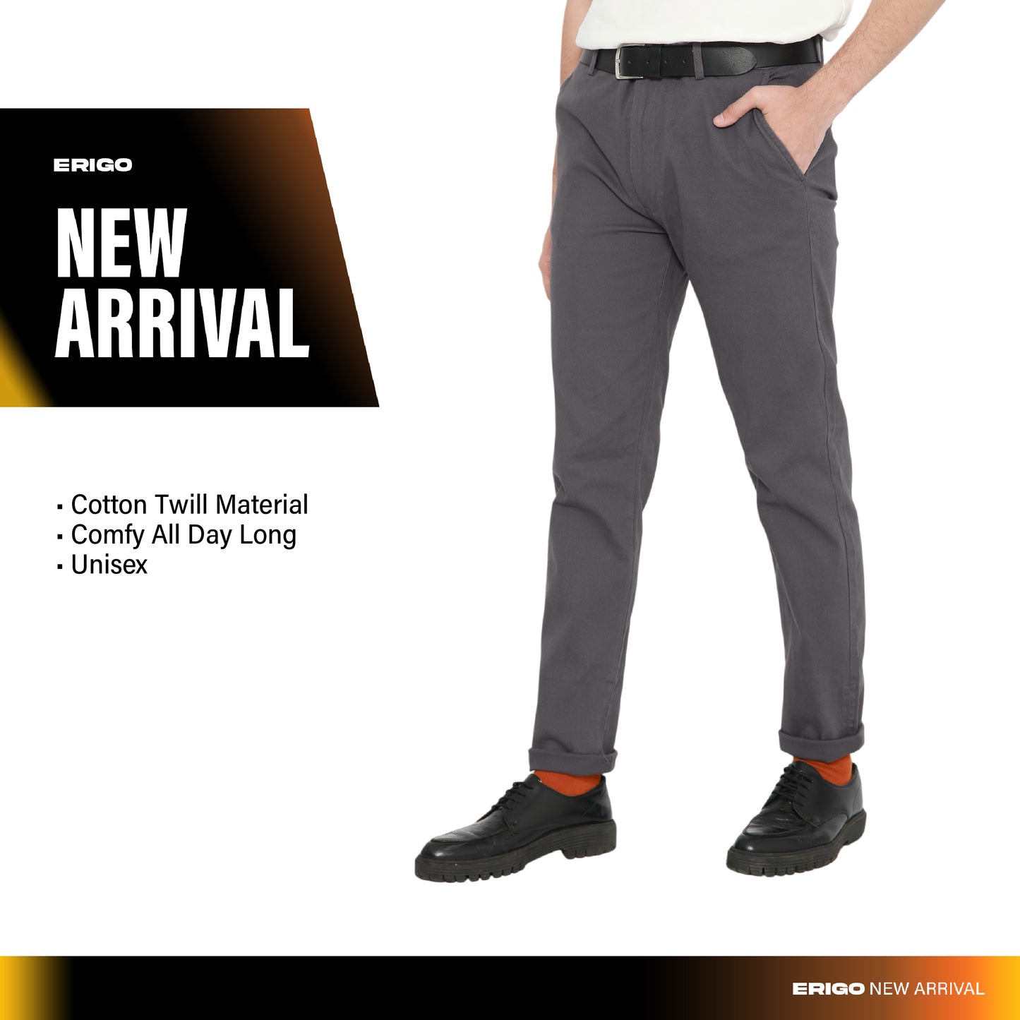 Erigo Chino Pants Dark Grey Unisex