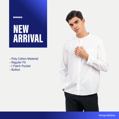 Erigo Shanghai Long Sleeve Basic Firdaus Off White - Kemeja Koko Lengan Panjang Unisex