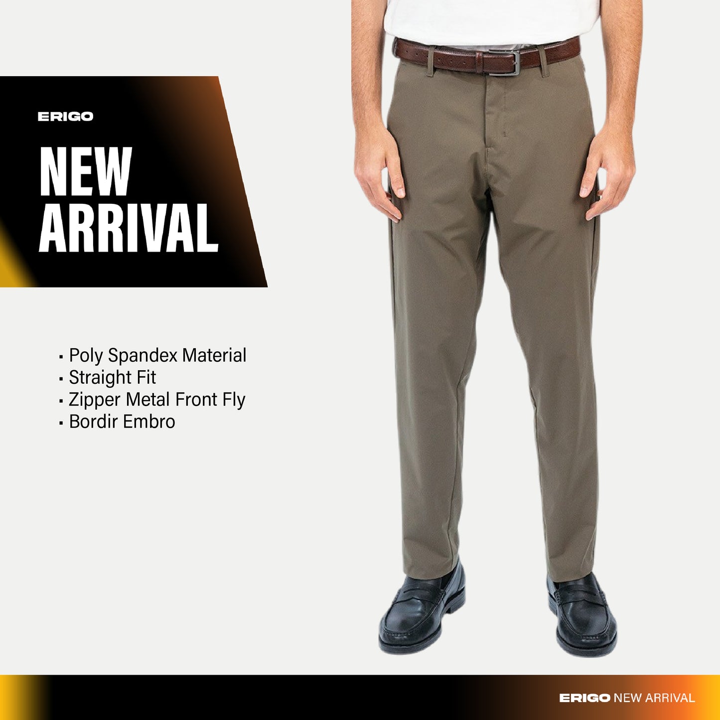 Erigo Relax Chino Pants Elvin Mocca - Celana Panjang Relax Unisex