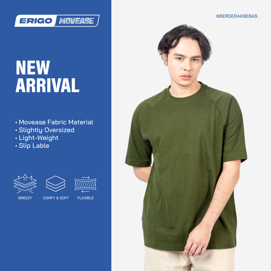 Erigo Movease Short Sleeve Lagen Olive - Kaos T-shirt Raglan Unisex