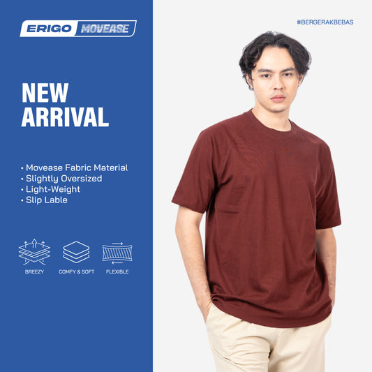 Erigo Movease Short Sleeve Lucio Maroon - Kaos T-shirt Raglan Unisex