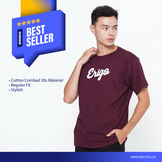 Erigo T-Shirt Basic Maroon White Unisex