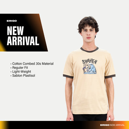 Erigo T-Shirt Ring Tee Wallis Cream - Kaos Unisex