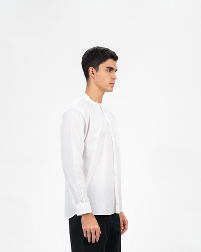 Erigo Shanghai Long Sleeve Basic Firdaus Off White - Kemeja Koko Lengan Panjang Unisex