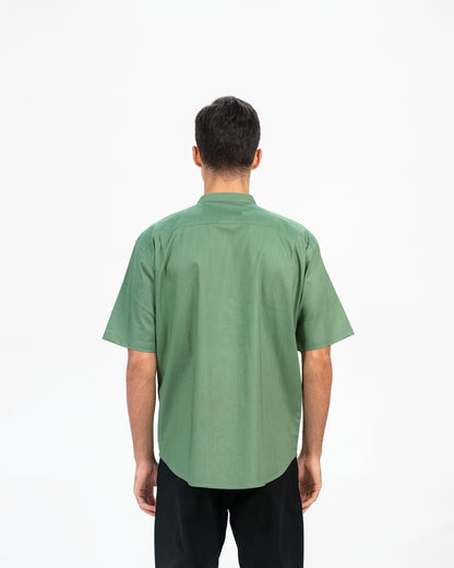 Erigo Shanghai Short Sleeve Basic Farhan Sage Green - Kemeja Koko Lengan Pendek Unisex