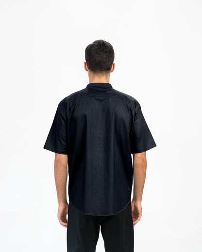 Erigo Shanghai Short Sleeve Basic Fatih Black - Kemeja Koko Lengan Pendek Unisex