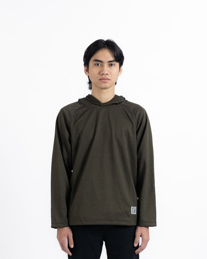 Erigo Long Sleeve Hoodie Tees Marco Olive - Kaos Hoodie Lengan Panjang Unisex