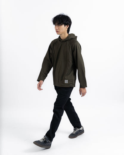 Erigo Long Sleeve Hoodie Tees Marco Olive - Kaos Hoodie Lengan Panjang Unisex