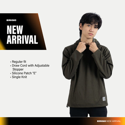 Erigo Long Sleeve Hoodie Tees Marco Olive - Kaos Hoodie Lengan Panjang Unisex
