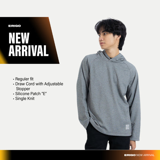 Erigo Long Sleeve Hoodie Tees Miller Grey - Kaos Hoodie Lengan Panjang Unisex