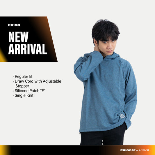 Erigo Long Sleeve Hoodie Tees Moses Blue - Kaos Hoodie Lengan Panjang Unisex