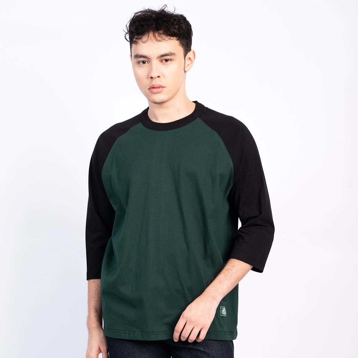 Erigo T-Shirt Raglan Layzon Black Emerald Unisex