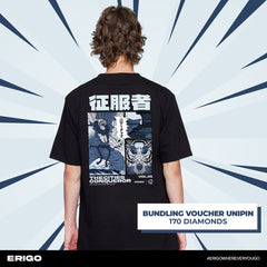 Erigo T-Shirt Oversize | Evos Roar Tiger Black Unisex Voucher Diamond