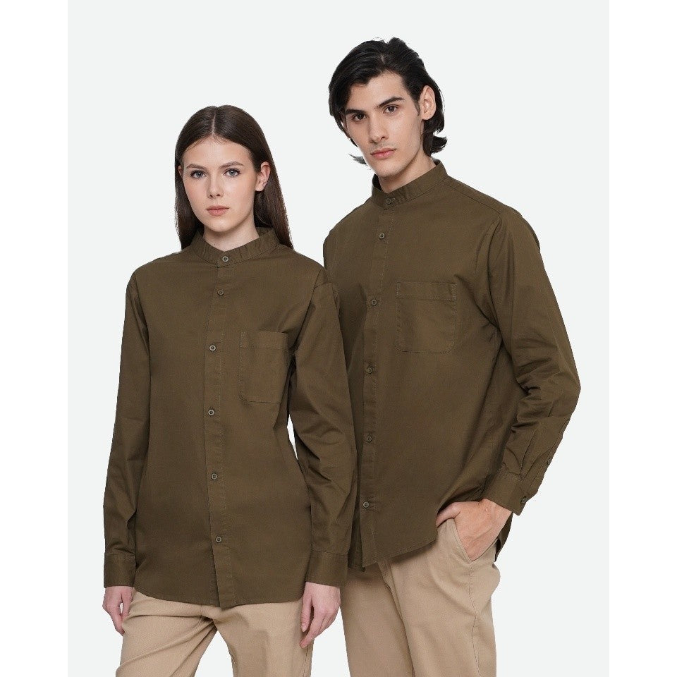 Erigo Kemeja Shanghai Longsleeve Deventer Olive Unisex