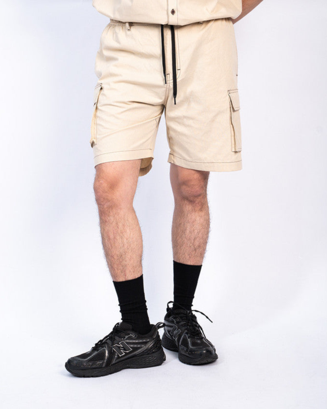 Erigo Contrast Short Pants Cargo Jasmith Light Brown Unisex