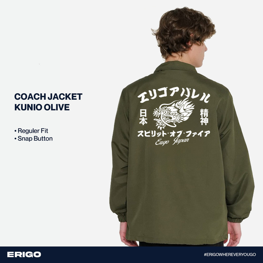 Erigo Coach Jacket Graphic Kunio Olive