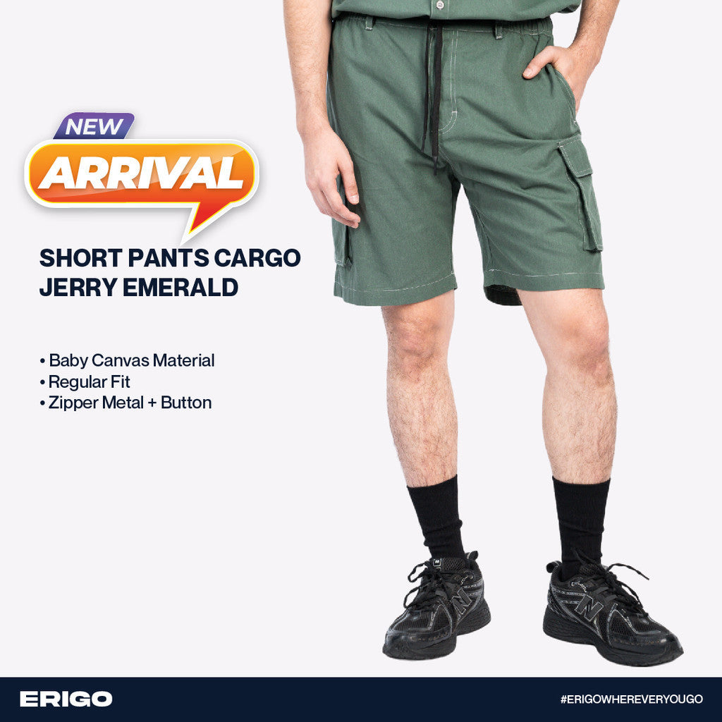 Erigo Contrast Short Pants Cargo Jerry Emerald Unisex