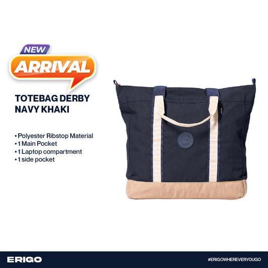 Erigo Tote Bag Derby Navy Khaki Unisex