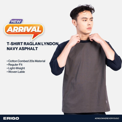 Erigo T-Shirt Raglan Lyndon Navy Asphalt Unisex