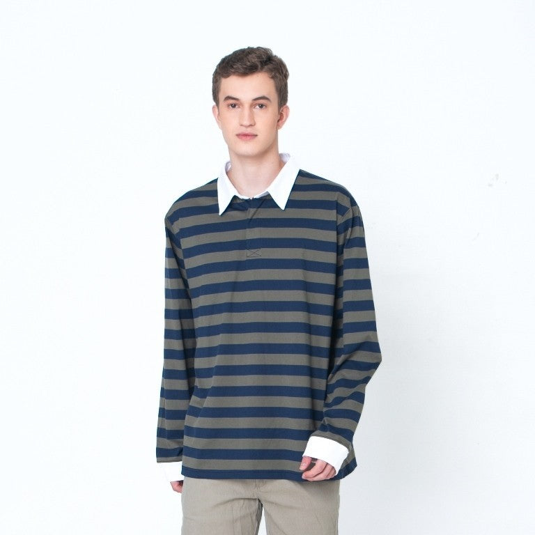 Erigo Rugger Longsleeve Stripe Doridge Wide Striped Olive Unisex