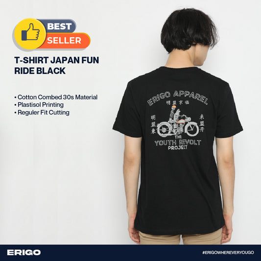 Erigo T-Shirt Japan Fun Ride Black Unisex