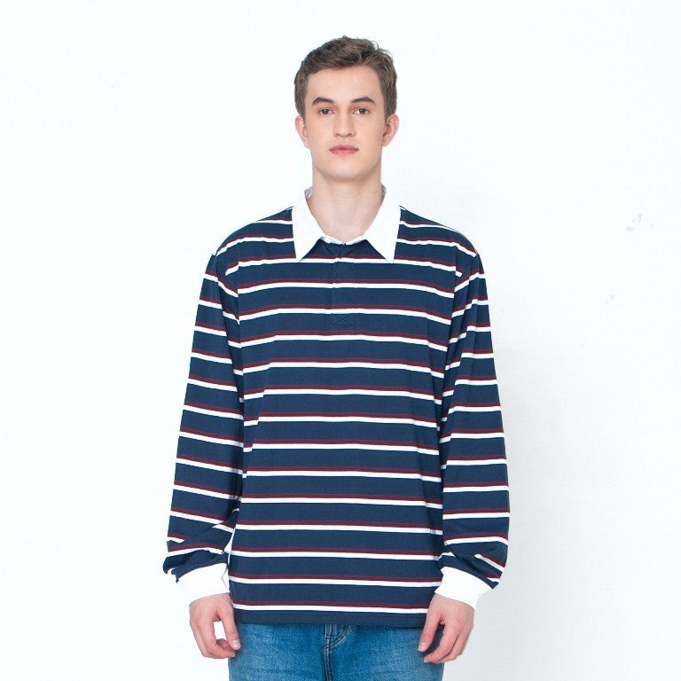 Erigo Longsleeve Rugger Stripe Fabber Wide Striped Navy Unisex