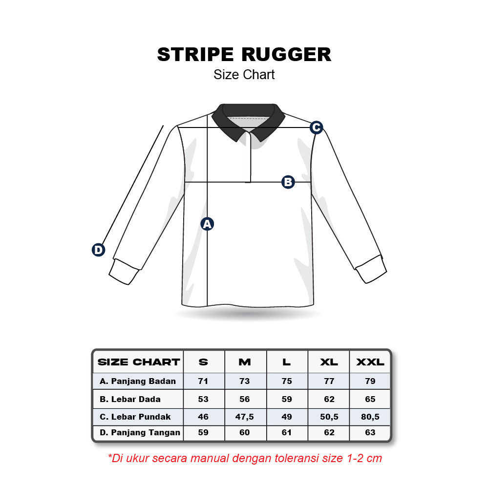 Erigo Longsleeve Rugger Stripe Fabber Wide Striped Navy Unisex