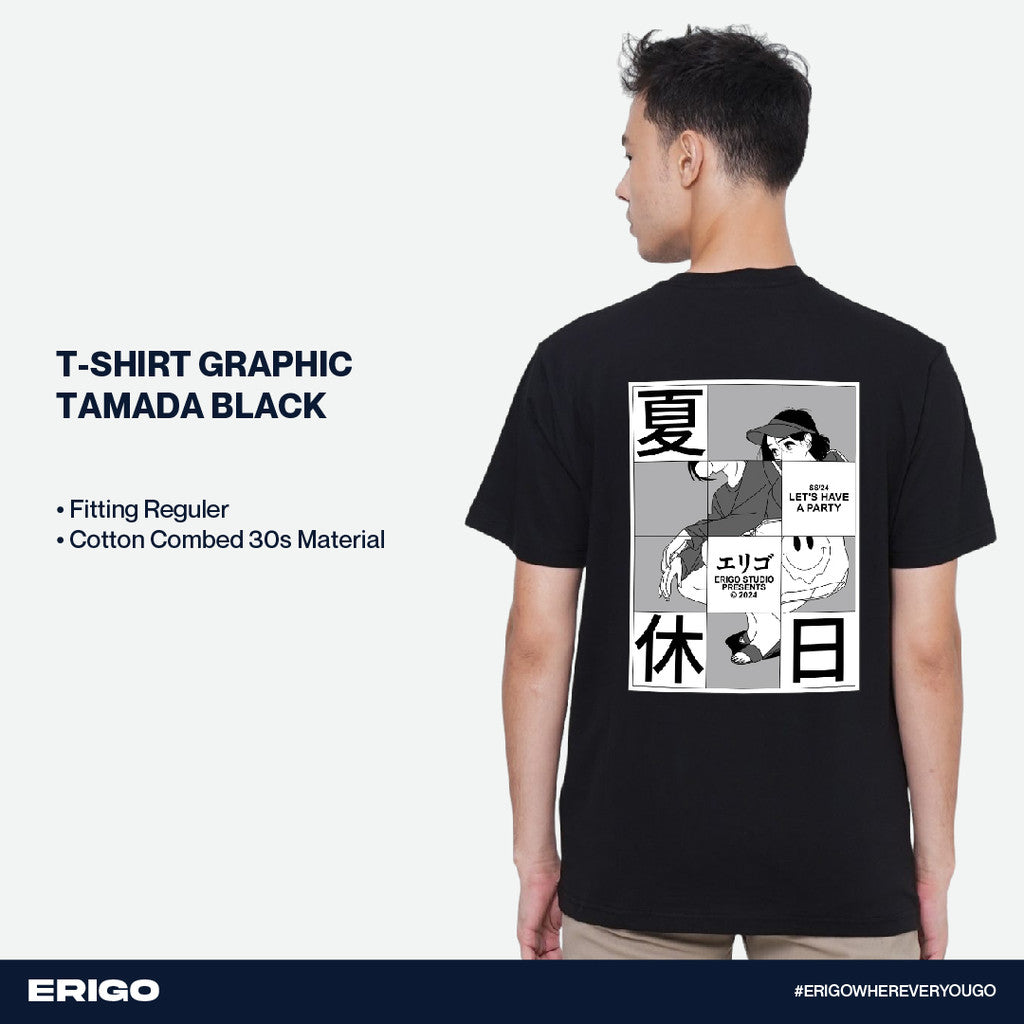 Erigo T-Shirt Graphic Tamada Black