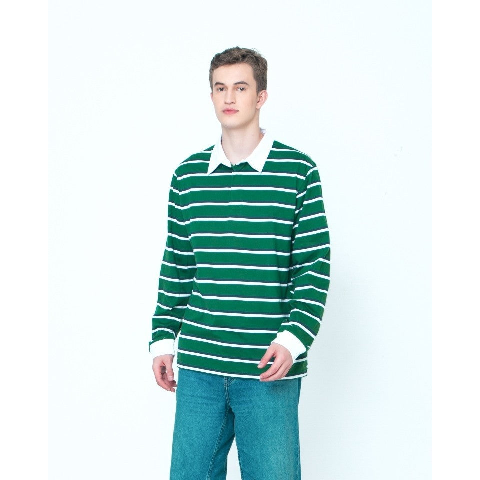 Erigo Longsleeve Rugger Stripe Finley Wide Striped Green Unisex