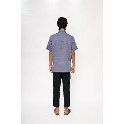 Erigo Koko Short Sleeve Bordir Ghafar Blue