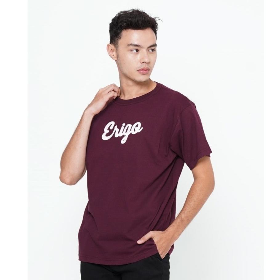 Erigo T-Shirt Basic Maroon White Unisex