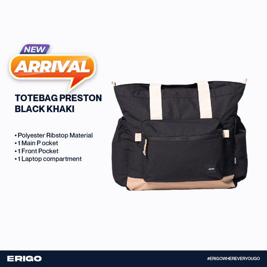 Erigo Tote Bag Preston Black Khaki Unisex