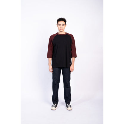 Erigo T-Shirt Raglan Lessy Maroon Black Unisex