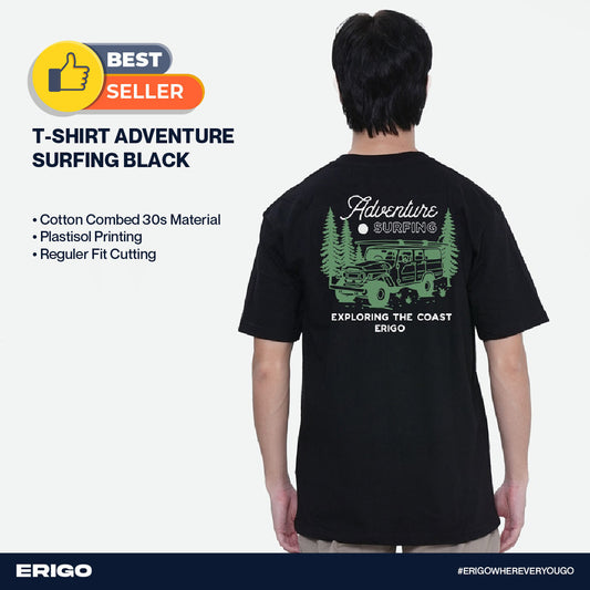 Erigo T-Shirt Adventure Surfing Black Unisex