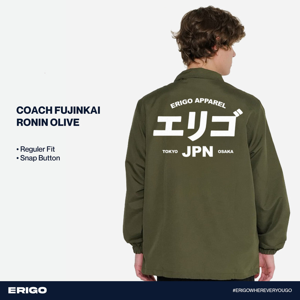 Erigo Fujinkai Coach Jacket Graphic Ronin Olive