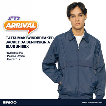 Erigo Tatsumaki Windbreaker Jacket Daisen Insignia Blue Unisex