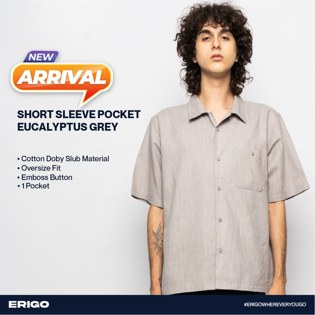 Erigo Short Sleeve Pocket Chance Eucalyptus Grey Unisex