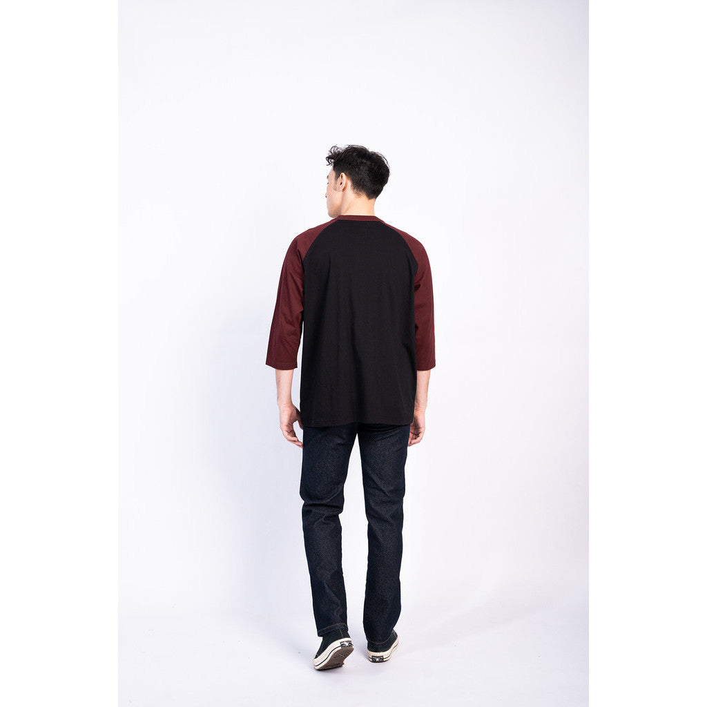 Erigo T-Shirt Raglan Lessy Maroon Black Unisex