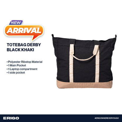 Erigo Tote Bag Derby Black Khaki Unisex