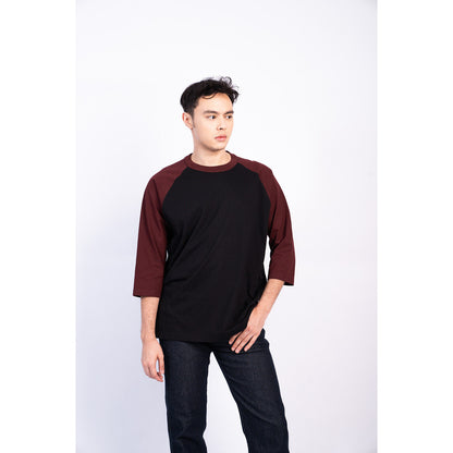 Erigo T-Shirt Raglan Lessy Maroon Black Unisex