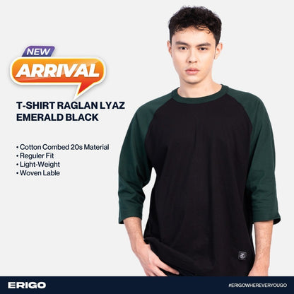 Erigo T-Shirt Raglan Lyaz Emerald Black Unisex