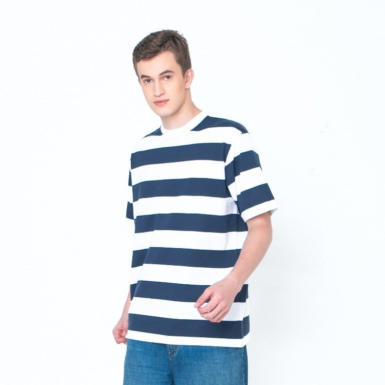 Erigo T-Shirt Stripe Dodford Wide Striped Navy Unisex